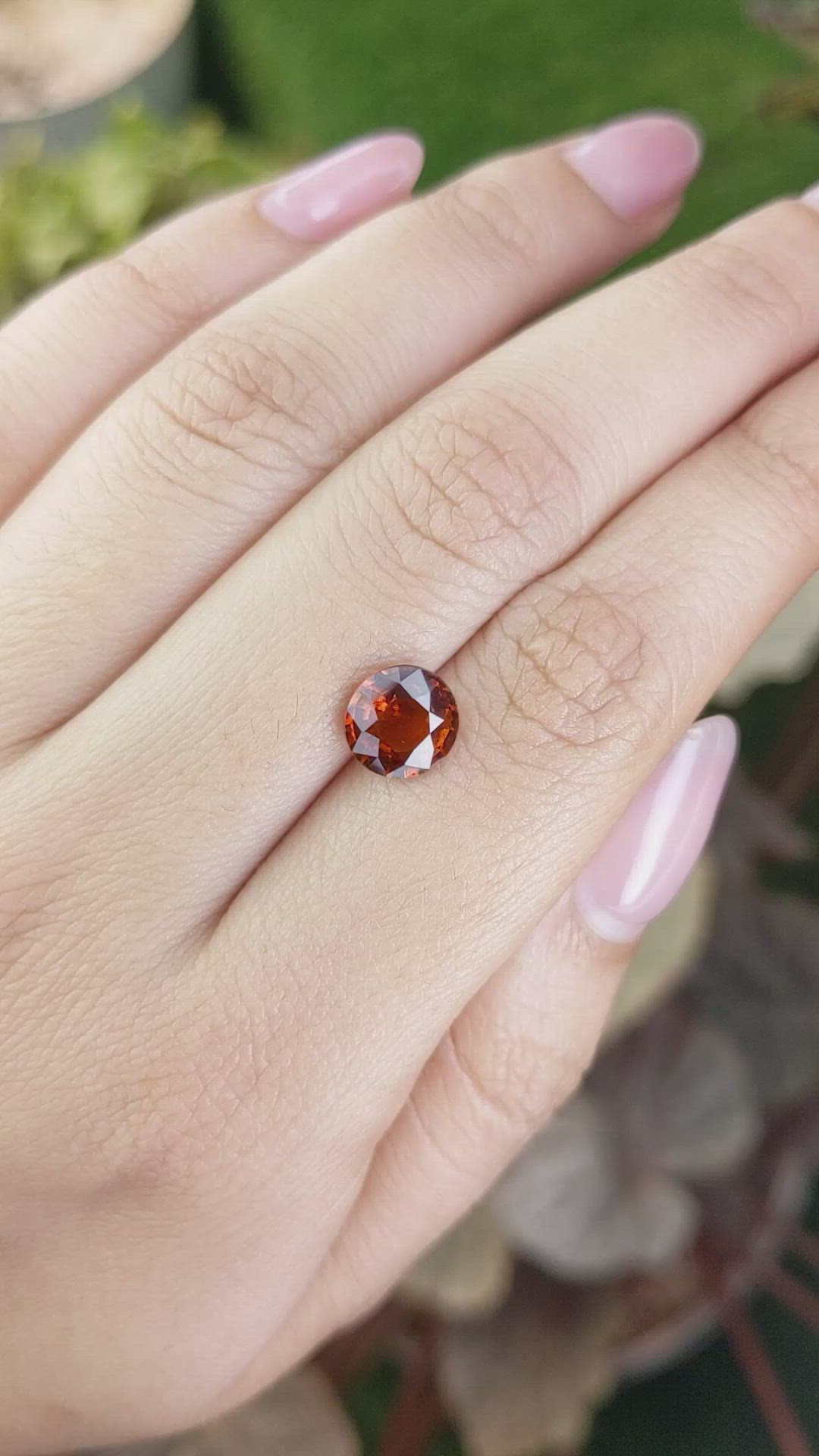 2.05 Ct. Reddish Orange Hessonite Garnet from Madagascar Size Video