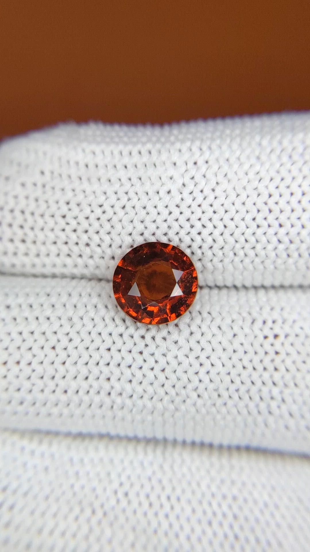2.05 Ct. Reddish Orange Hessonite Garnet from Madagascar Size Video