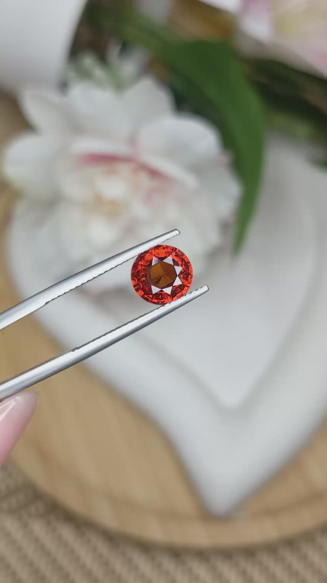 2.05 Ct. Reddish Orange Hessonite Garnet from Madagascar Size Video
