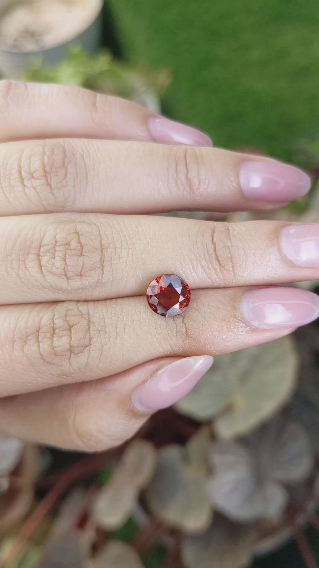 2.05 Ct. Reddish Orange Hessonite Garnet from Madagascar Size Video
