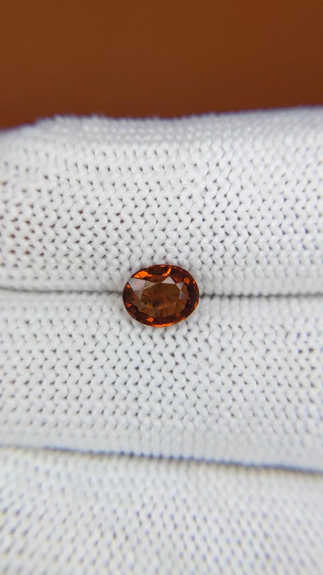 1.08 Ct. Reddish Orange Hessonite Garnet from Madagascar Size Video