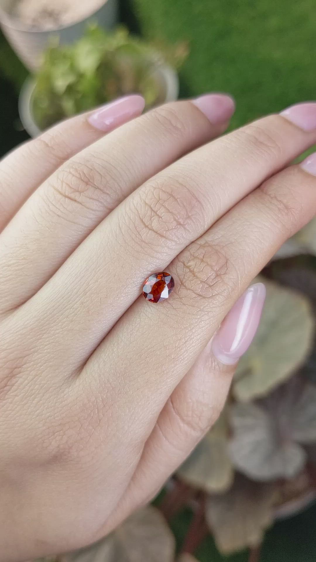 1.08 Ct. Reddish Orange Hessonite Garnet from Madagascar Size Video