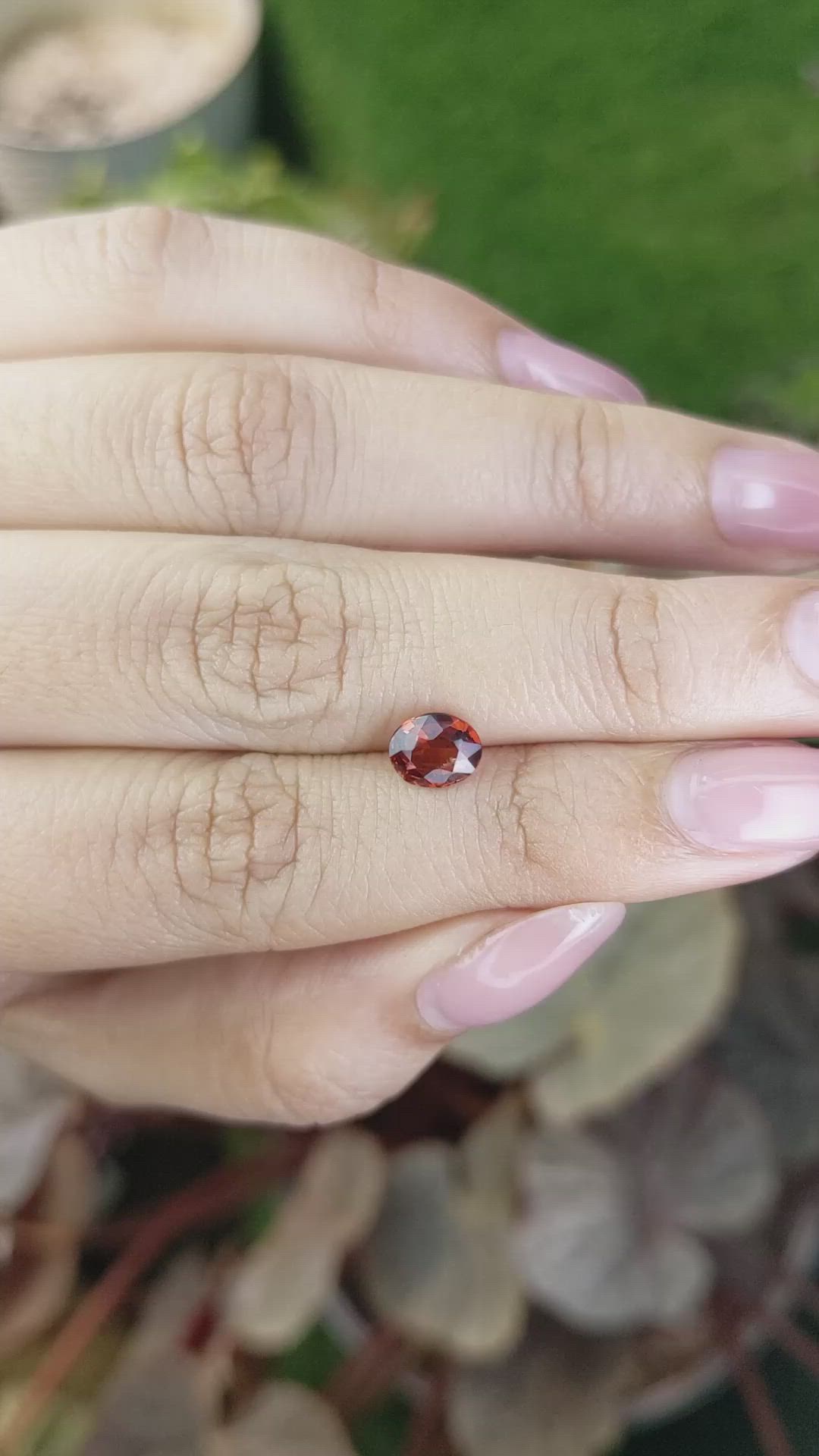 1.08 Ct. Reddish Orange Hessonite Garnet from Madagascar Size Video
