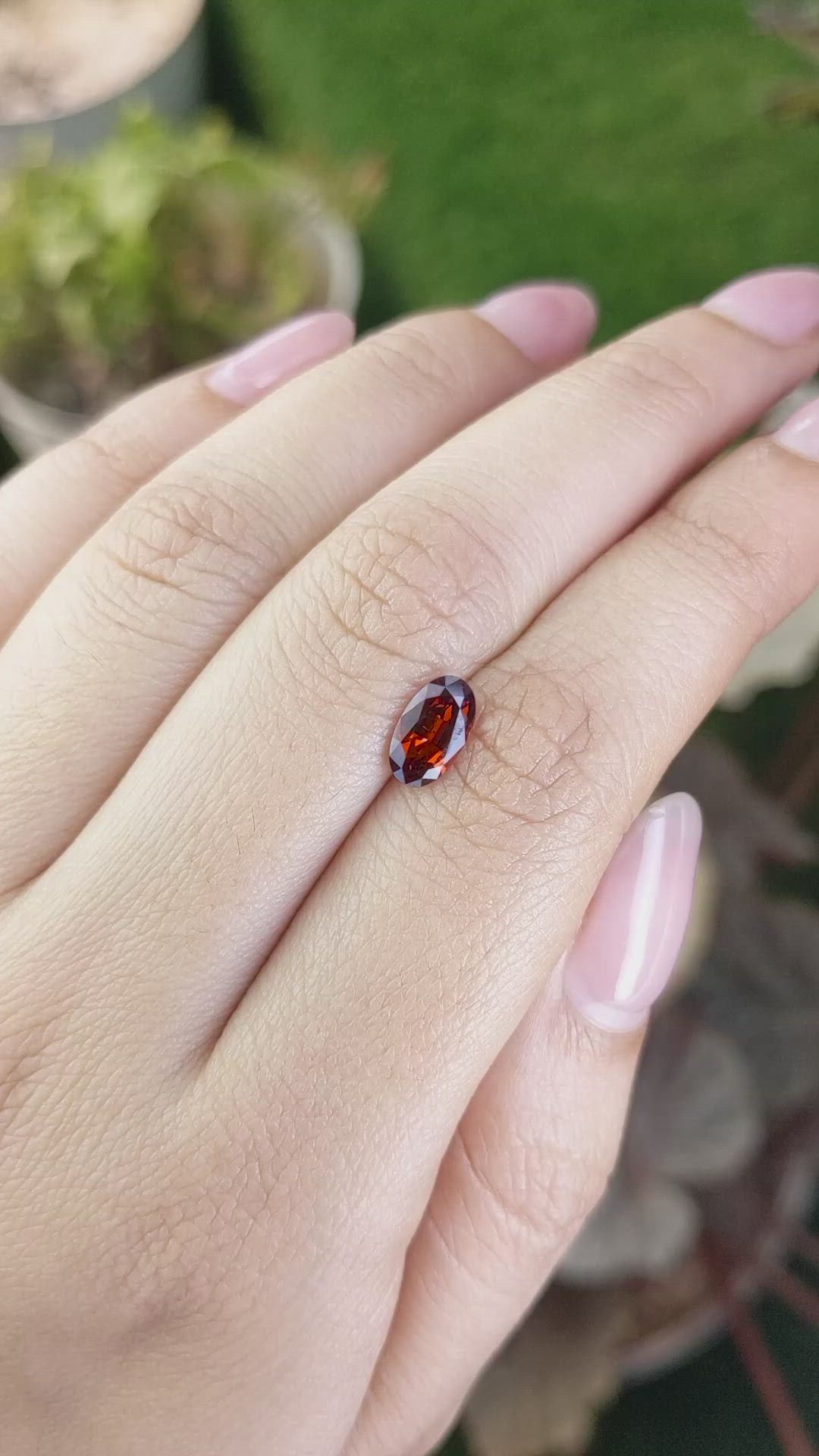 1.03 Ct. Reddish Orange Hessonite Garnet from Madagascar Size Video