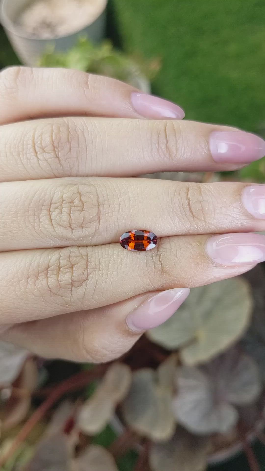 1.03 Ct. Reddish Orange Hessonite Garnet from Madagascar Size Video