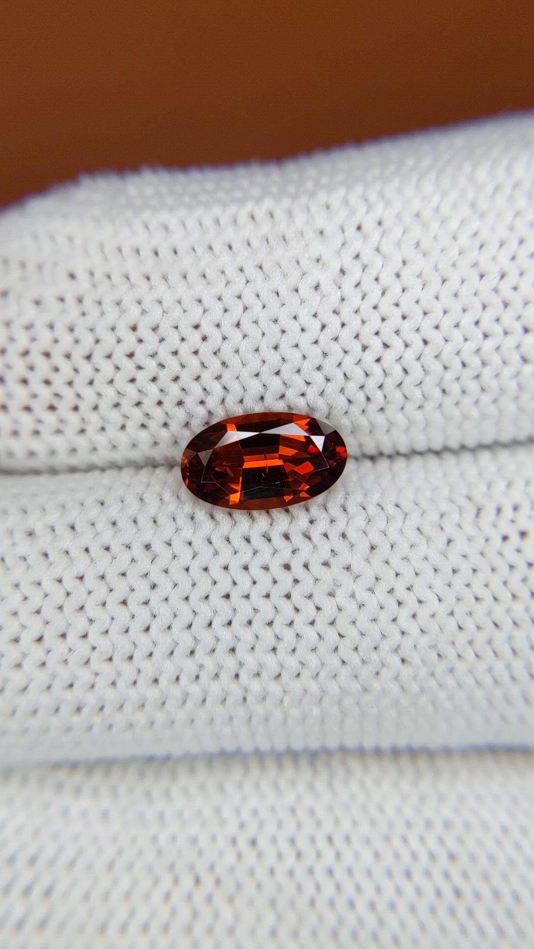 1.03 Ct. Reddish Orange Hessonite Garnet from Madagascar Size Video