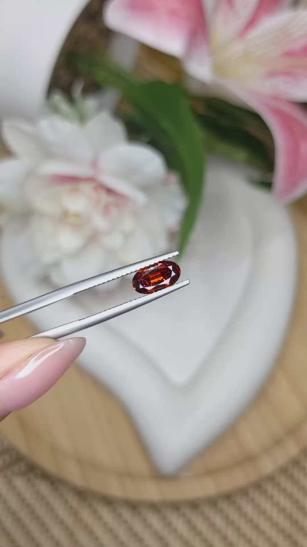 1.03 Ct. Reddish Orange Hessonite Garnet from Madagascar Size Video