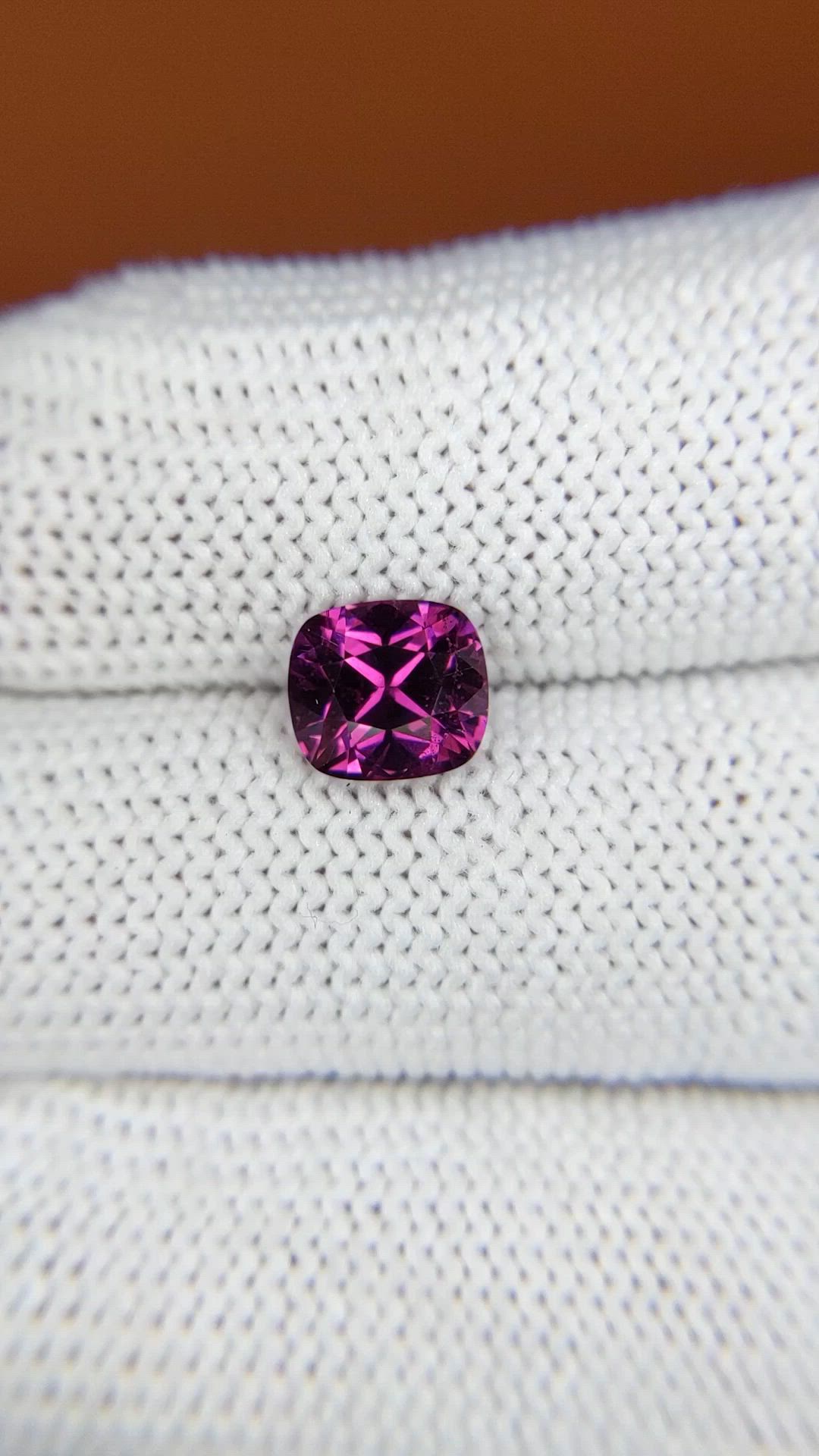 1.71 Ct. Pinkish Purple Rhodolite Garnet from Ceylon (Sri Lanka) Size Video