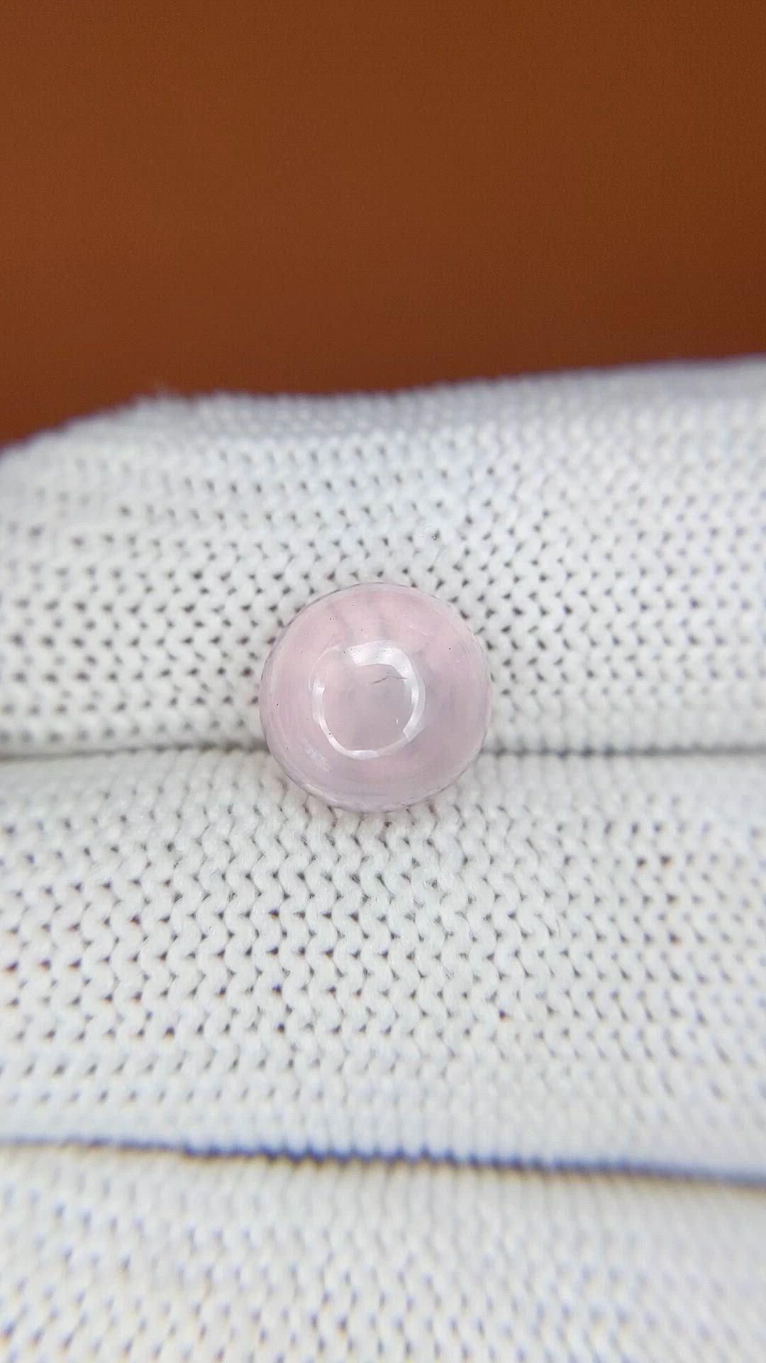 2.95 Ct. Pink Cabochon Rose Quartz from Ceylon (Sri Lanka) Size Video