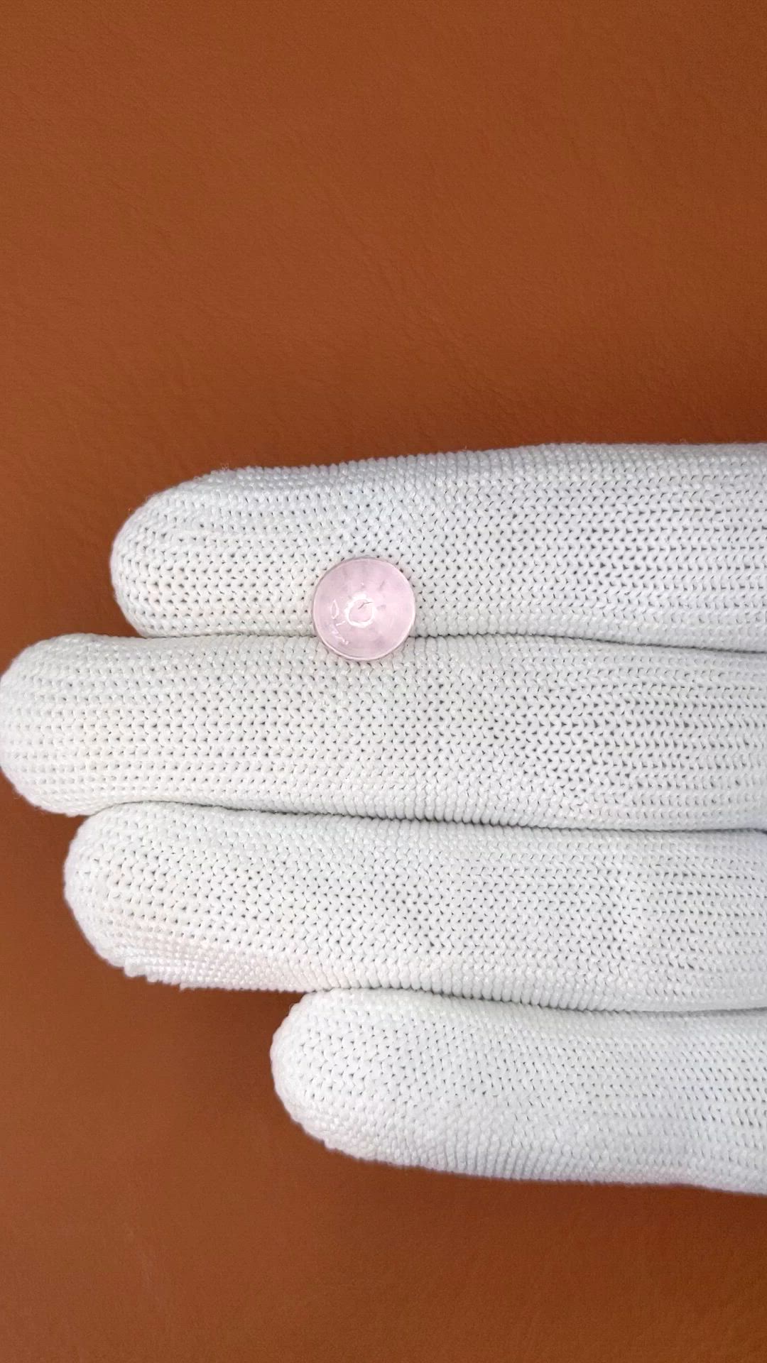 2.95 Ct. Pink Cabochon Rose Quartz from Ceylon (Sri Lanka) Size Video