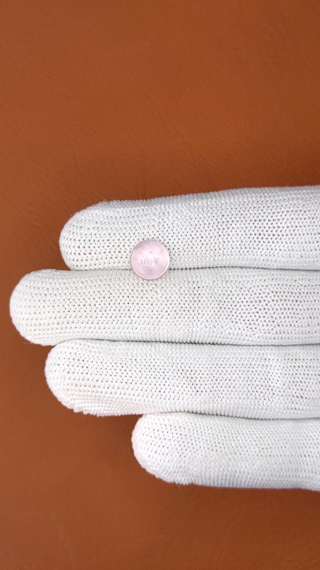 2.38 Ct. Pink Cabochon Rose Quartz from Ceylon (Sri Lanka) Size Video