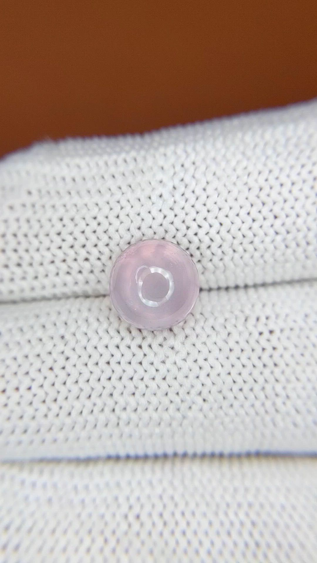 2.38 Ct. Pink Cabochon Rose Quartz from Ceylon (Sri Lanka) Size Video