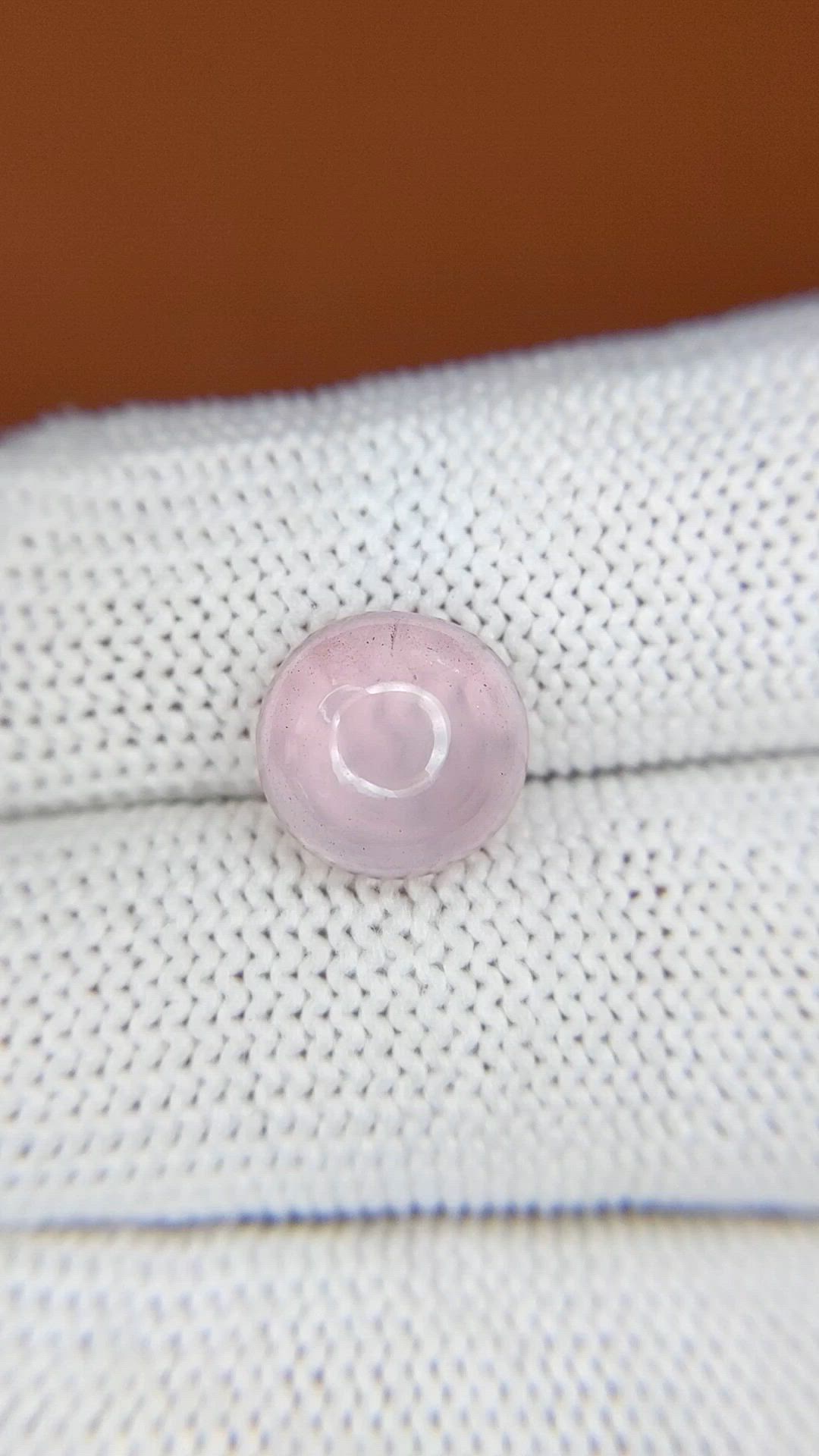3.59 Ct. Pink Cabochon Rose Quartz from Ceylon (Sri Lanka) Size Video