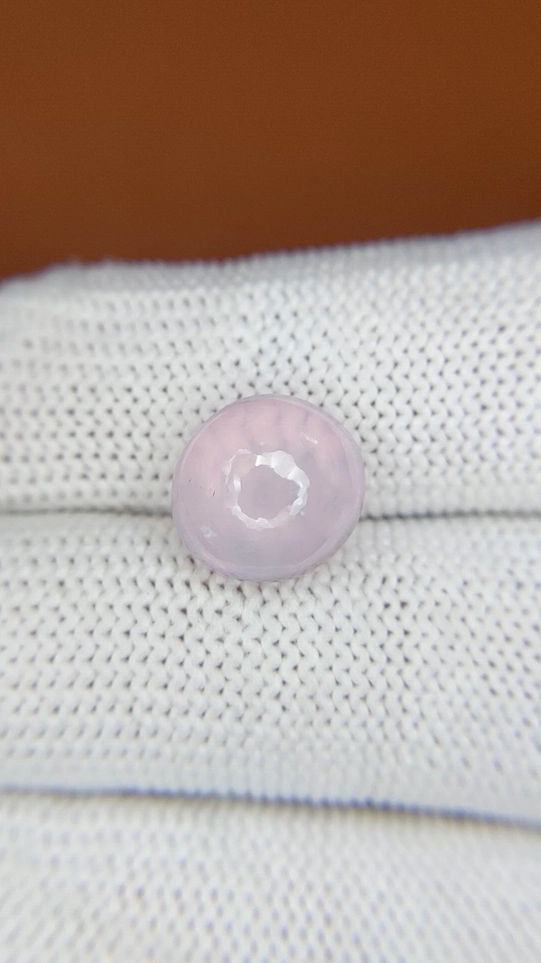 4.77 Ct. Purplish Pink Cabochon Rose Quartz from Ceylon (Sri Lanka) Size Video