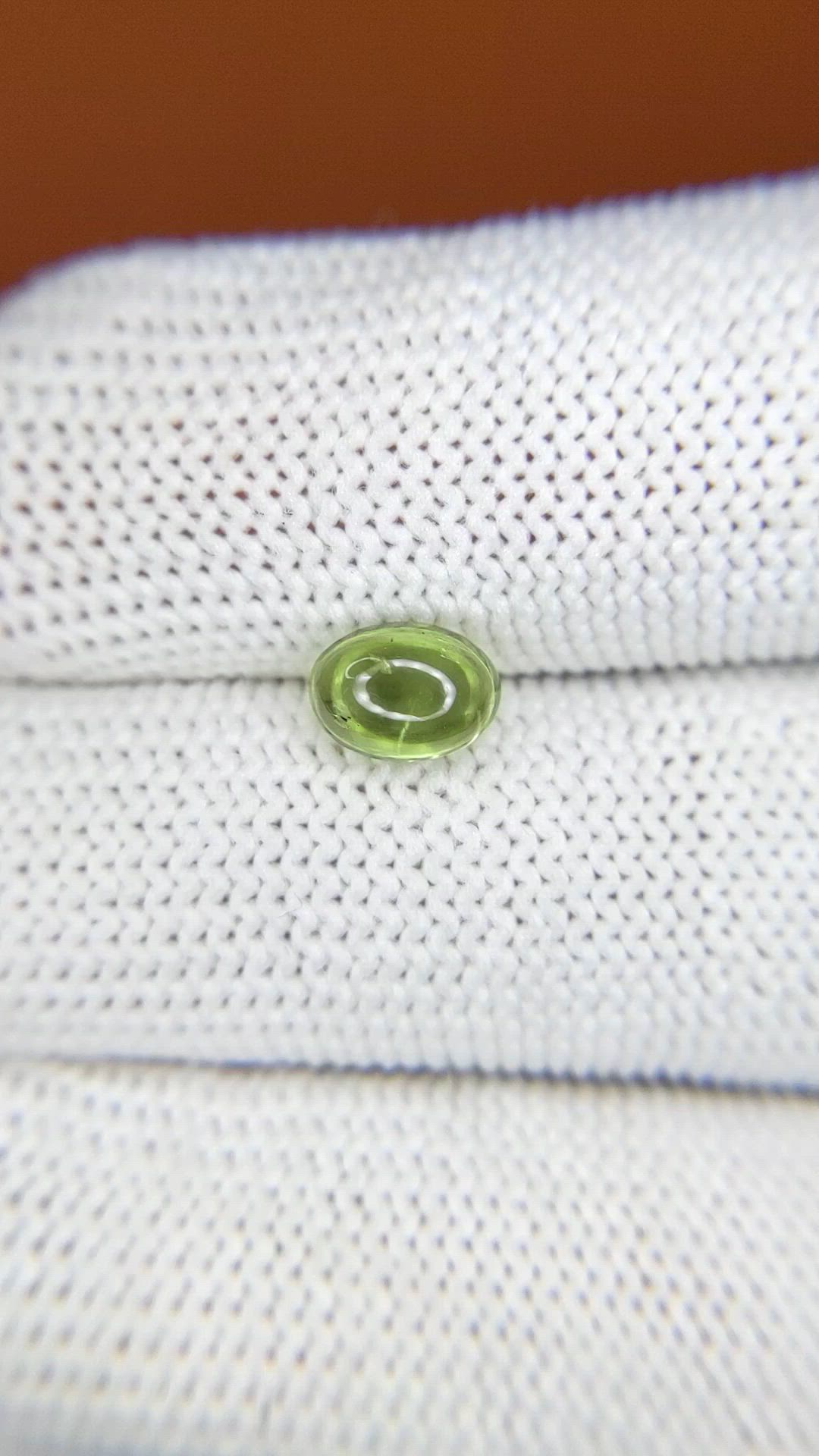 1.18 Ct. Green (Lime Green) Cabochon Peridot from Ceylon (Sri Lanka) Size Video