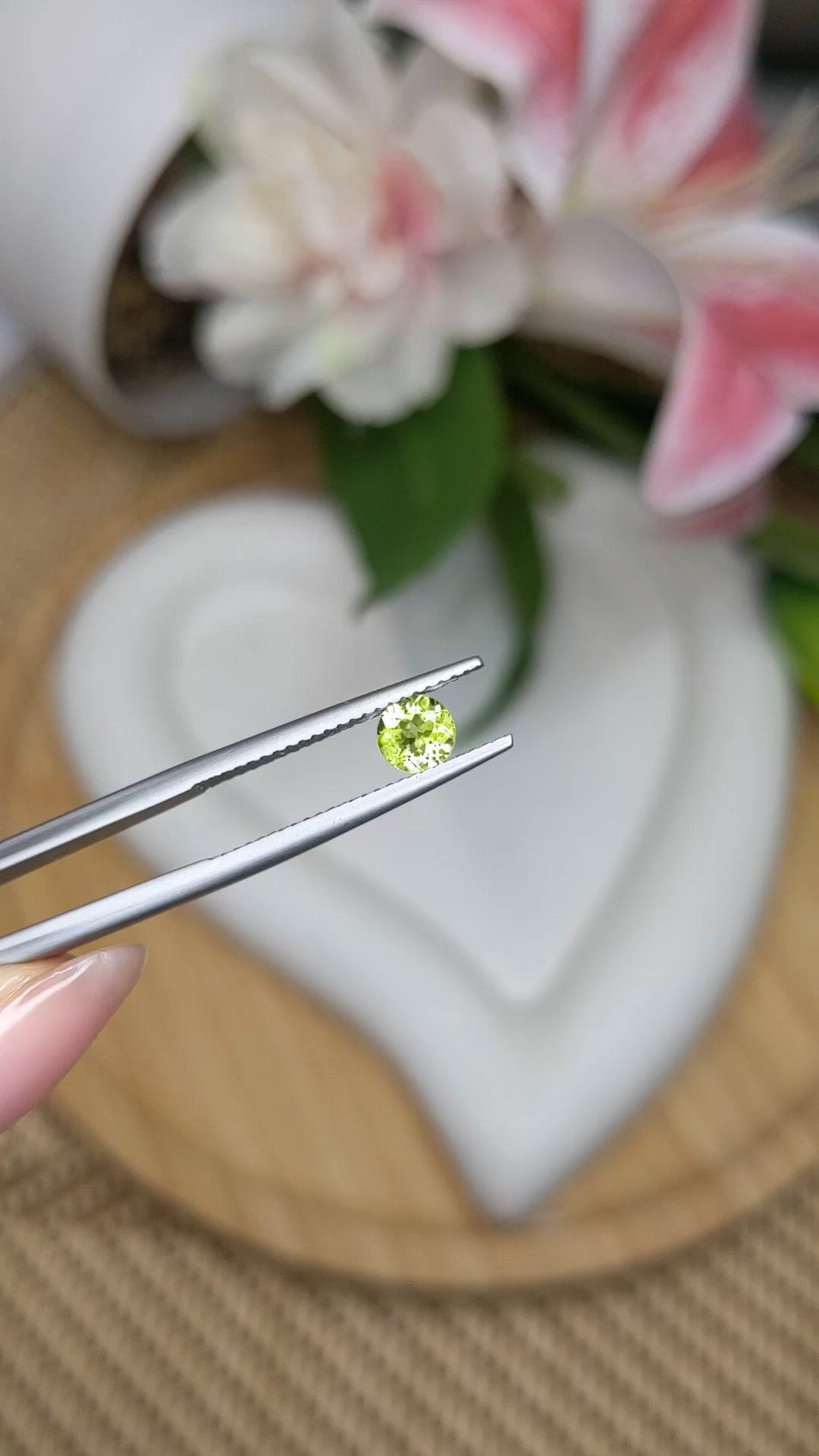 0.56 Ct. Yellowish Green Peridot from Ceylon (Sri Lanka) Size Video