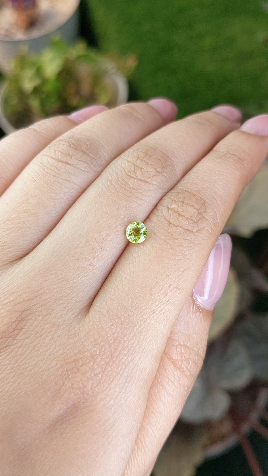 0.56 Ct. Yellowish Green Peridot from Ceylon (Sri Lanka) Size Video
