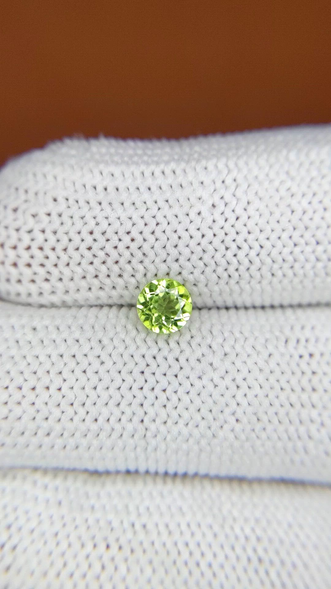 0.55 Ct. Yellowish Green Peridot from Ceylon (Sri Lanka) Size Video