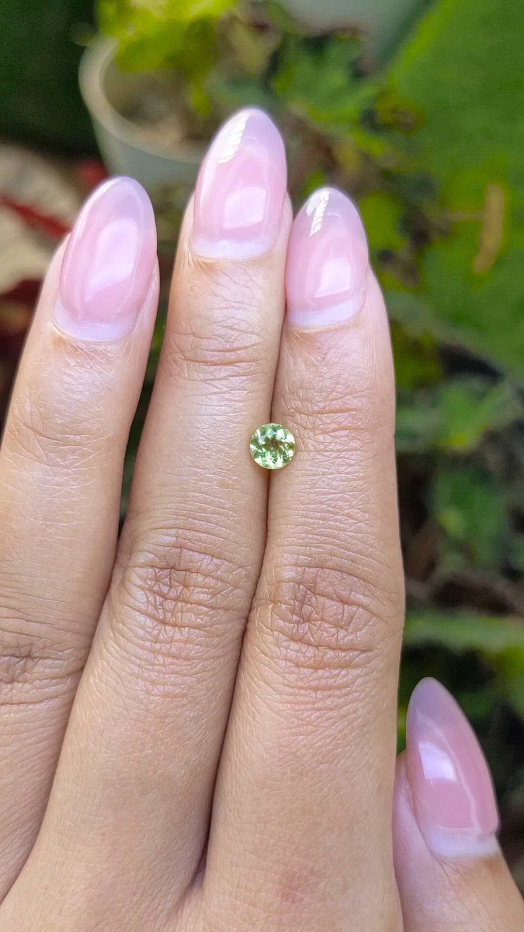 0.55 Ct. Yellowish Green Peridot from Ceylon (Sri Lanka) Size Video