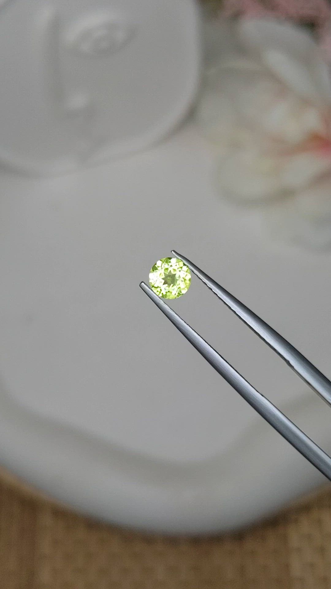 0.55 Ct. Yellowish Green Peridot from Ceylon (Sri Lanka) Size Video
