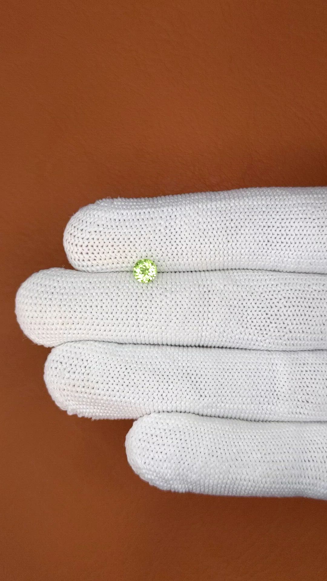 0.55 Ct. Yellowish Green Peridot from Ceylon (Sri Lanka) Size Video