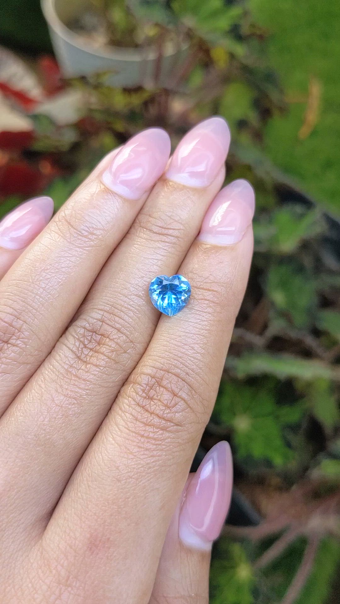 2.30 Ct. Swiss Blue Topaz from Ceylon (Sri Lanka) Size Video