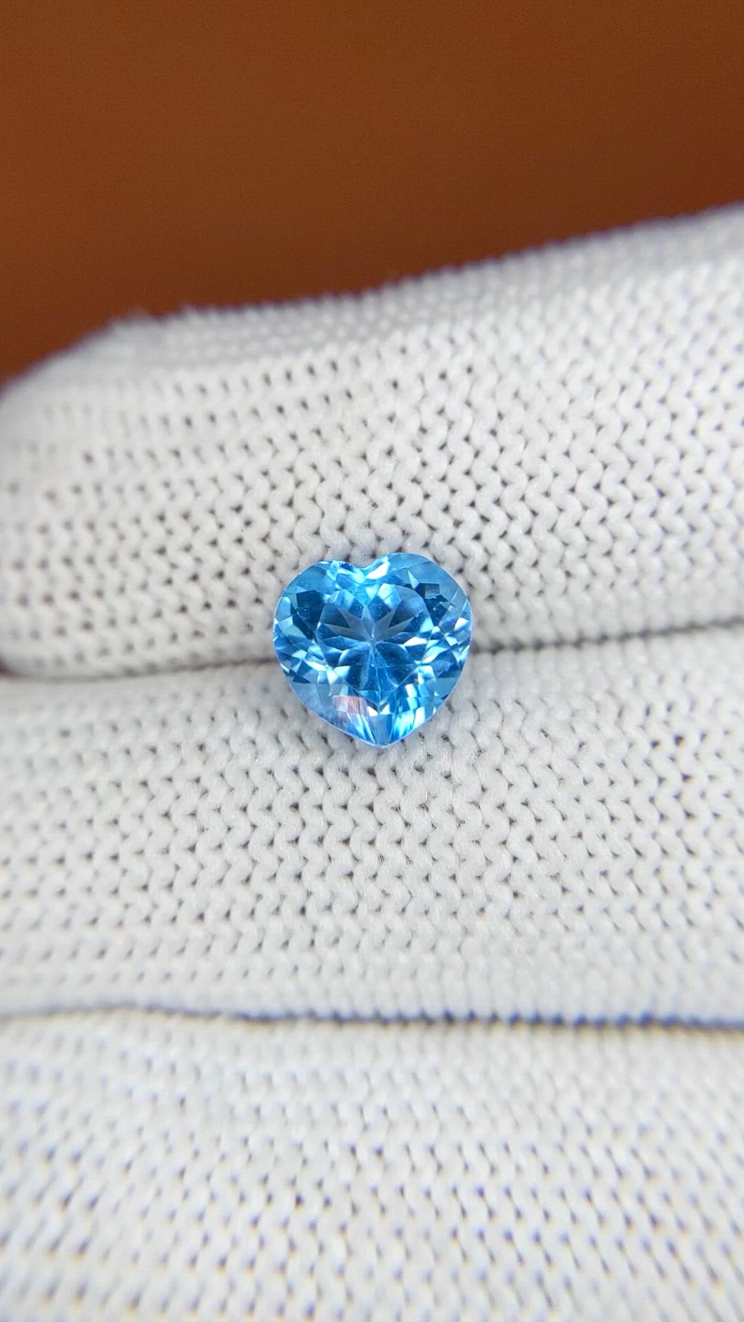 2.30 Ct. Swiss Blue Topaz from Ceylon (Sri Lanka) Size Video