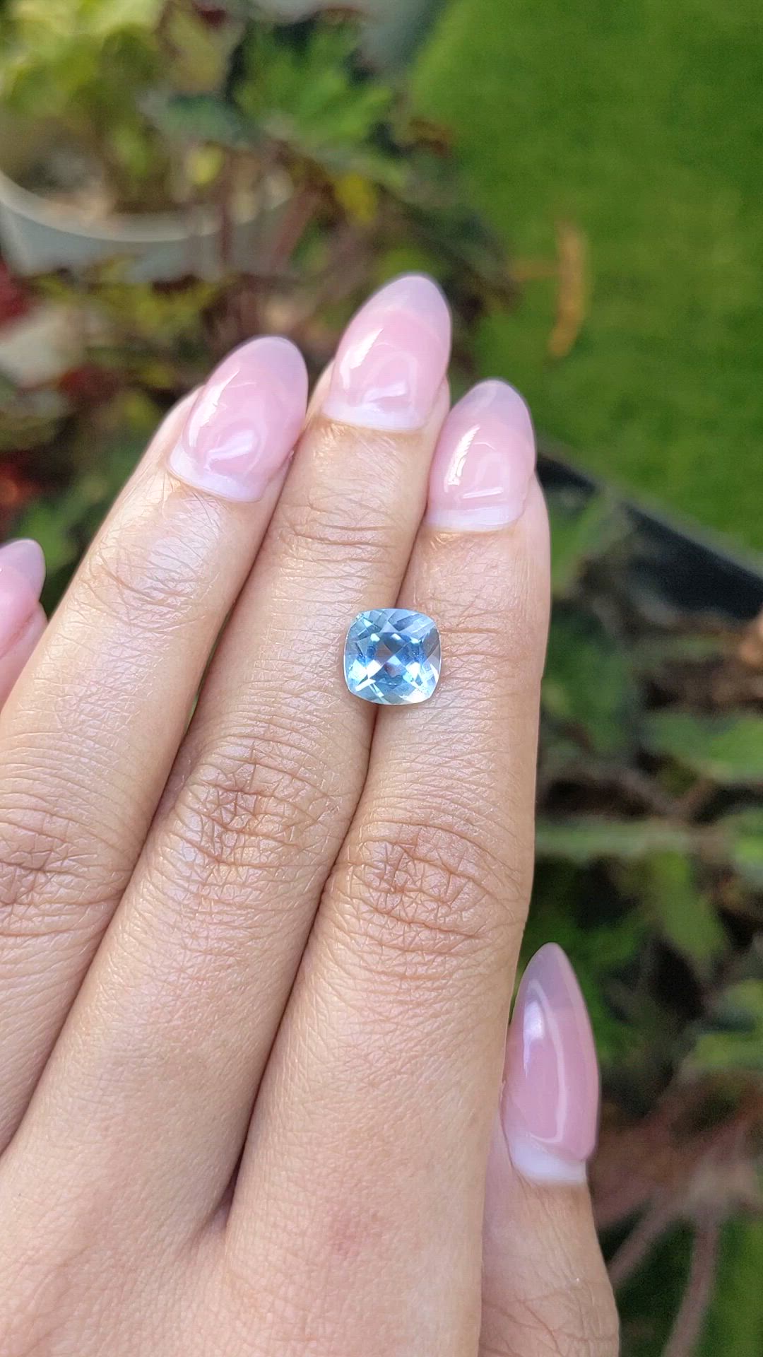 2.96 Ct. Sky Blue Topaz from Ceylon (Sri Lanka) Size Video