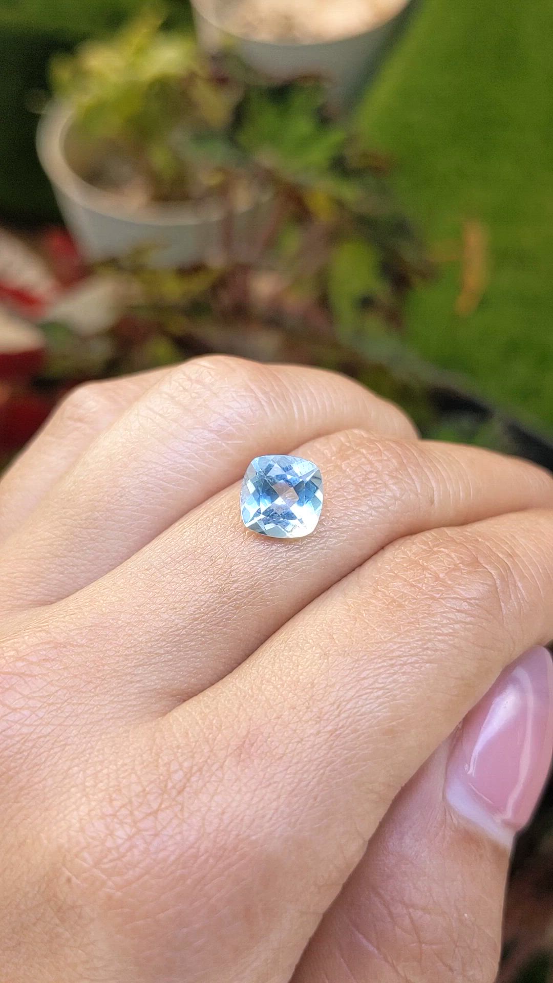 2.96 Ct. Sky Blue Topaz from Ceylon (Sri Lanka) Size Video