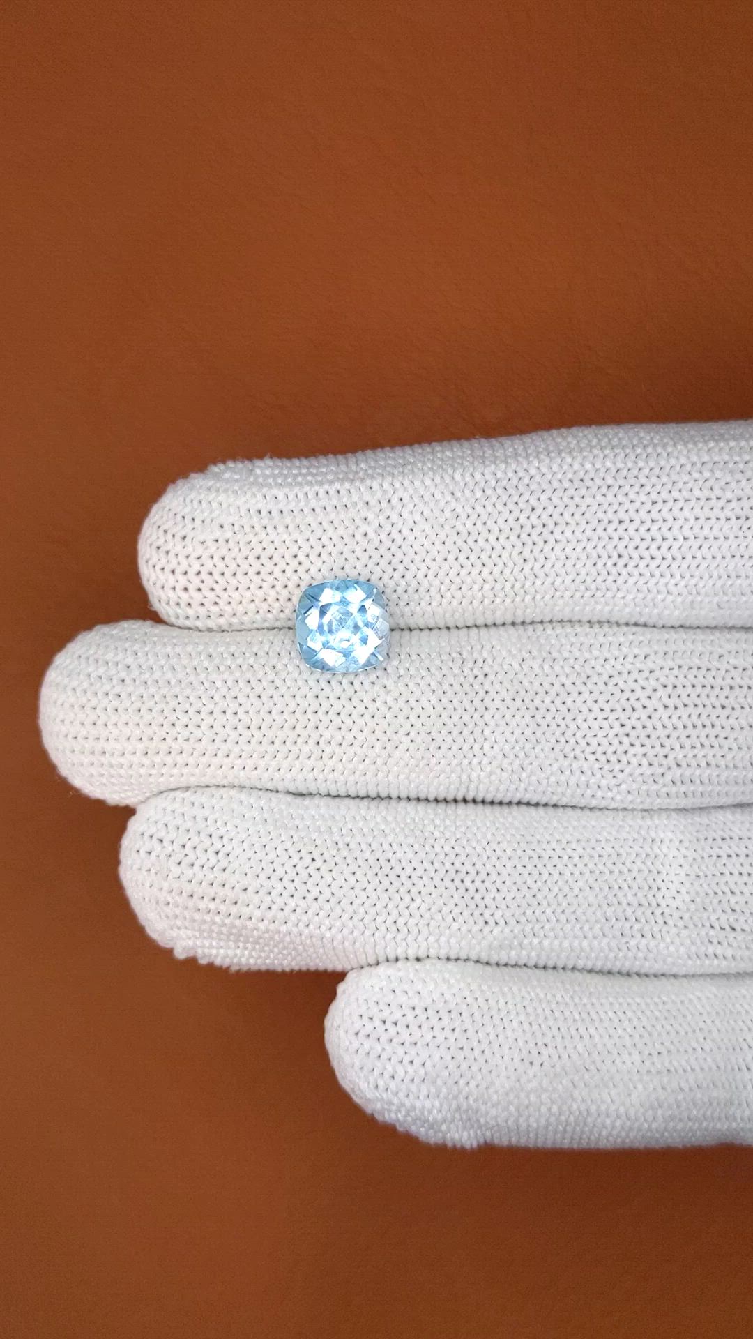 2.96 Ct. Sky Blue Topaz from Ceylon (Sri Lanka) Size Video