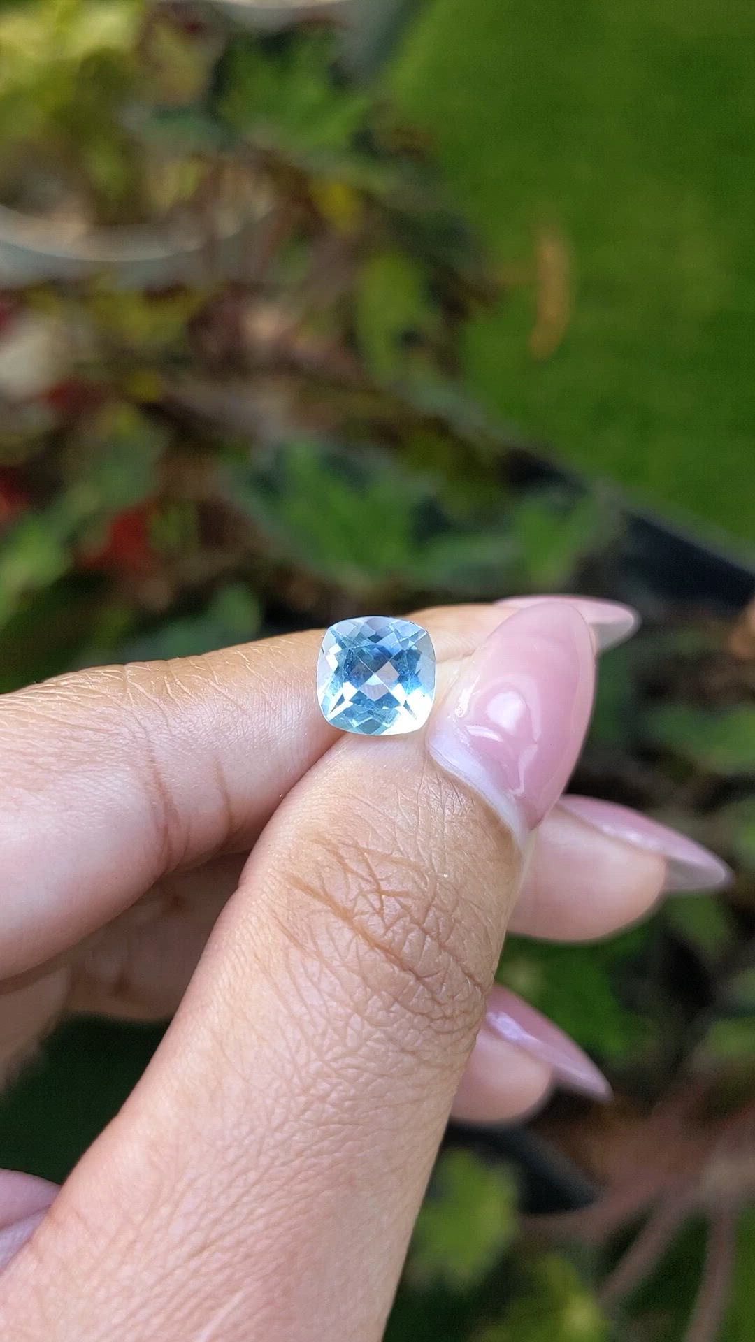 2.96 Ct. Sky Blue Topaz from Ceylon (Sri Lanka) Size Video