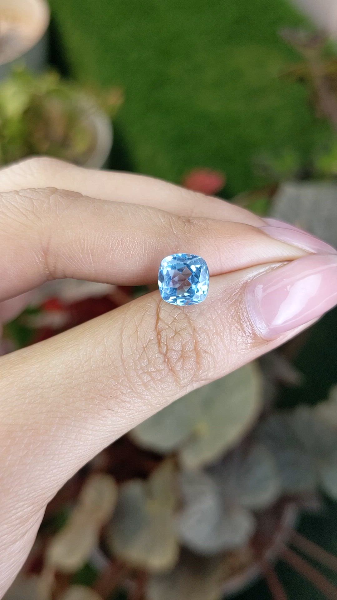 3.18 Ct. Swiss Blue Topaz from Ceylon (Sri Lanka) Size Video