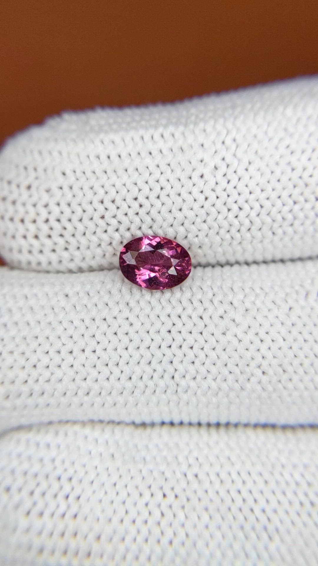 0.79 Ct. Purplish Pink Rhodolite Garnet from Ceylon (Sri Lanka) Size Video