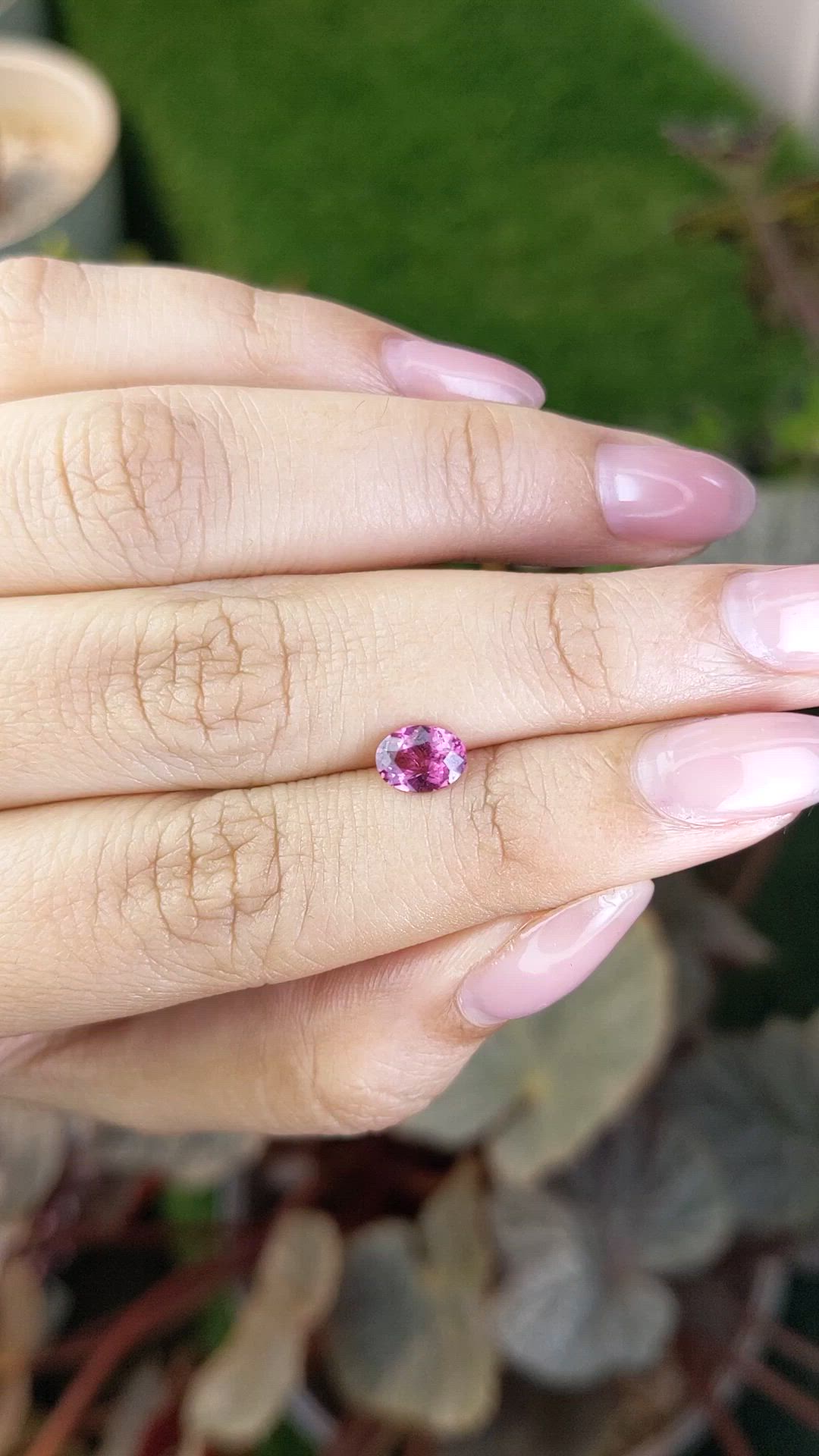 0.79 Ct. Purplish Pink Rhodolite Garnet from Ceylon (Sri Lanka) Size Video