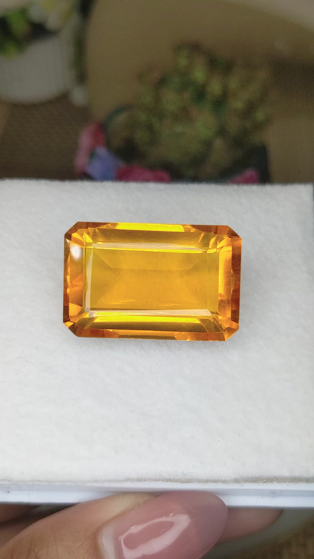 47.71 Ct. Orangish Yellow Citrine from Ceylon (Sri Lanka) Size Video