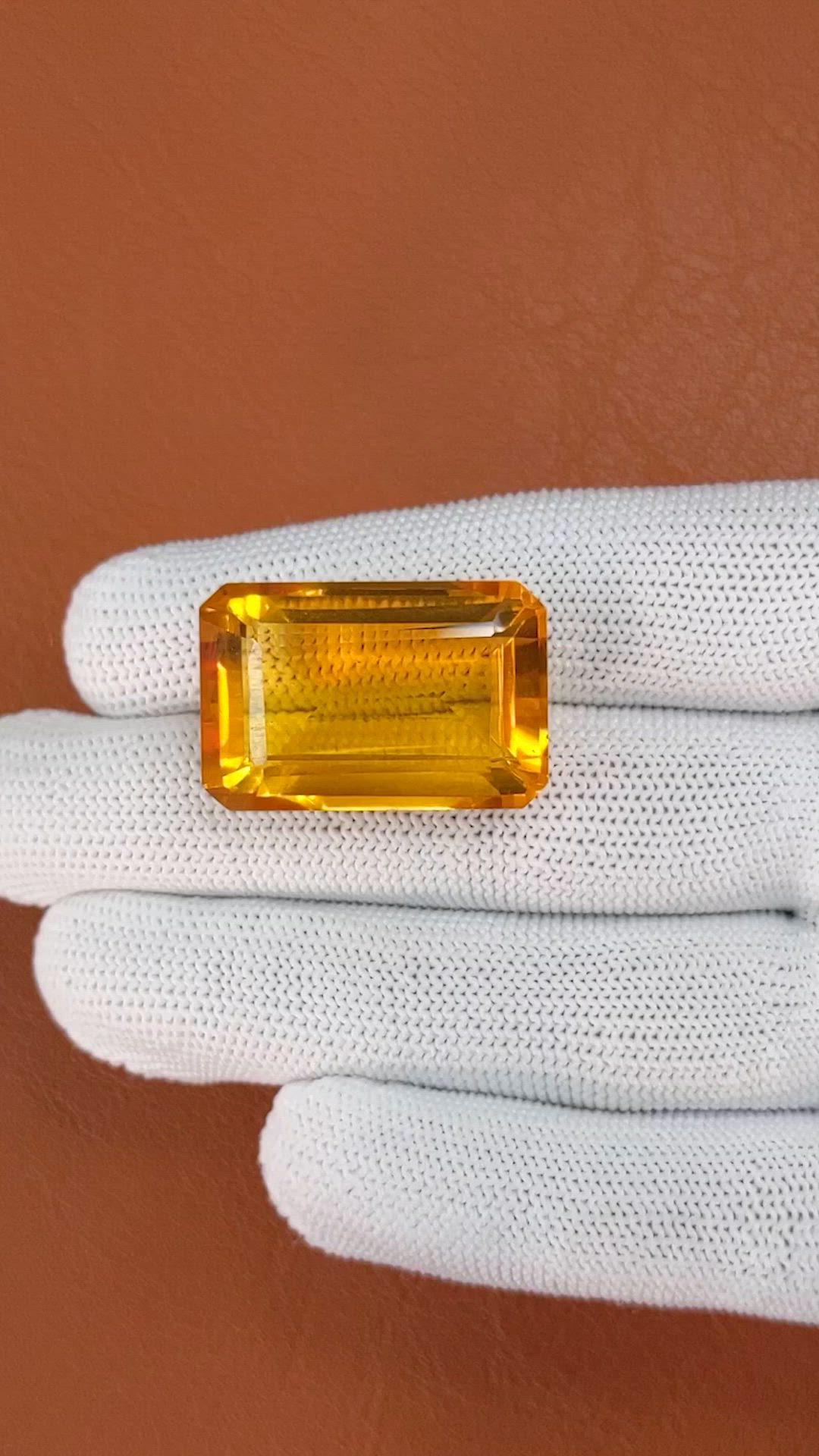 47.71 Ct. Orangish Yellow Citrine from Ceylon (Sri Lanka) Size Video