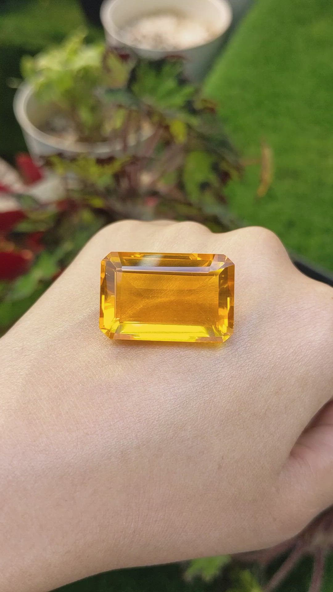 47.71 Ct. Orangish Yellow Citrine from Ceylon (Sri Lanka) Size Video
