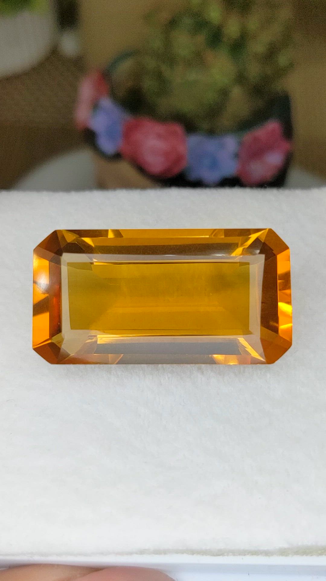 50.68 Ct. Orangish Yellow Citrine from Ceylon (Sri Lanka) Size Video