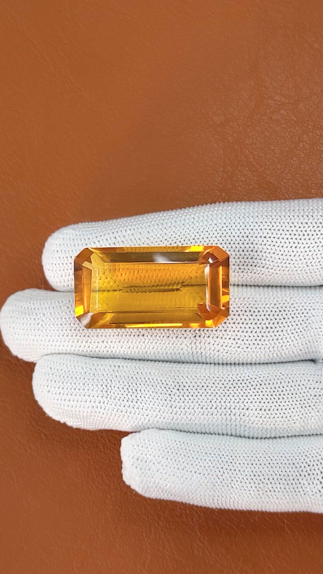50.68 Ct. Orangish Yellow Citrine from Ceylon (Sri Lanka) Size Video