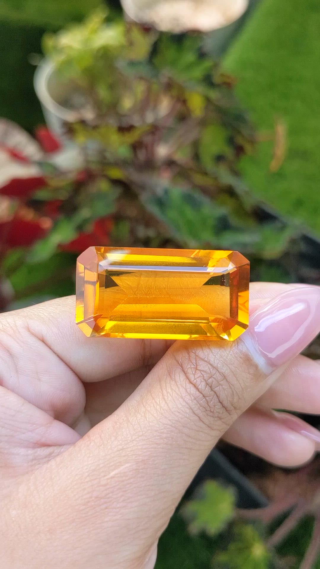 50.68 Ct. Orangish Yellow Citrine from Ceylon (Sri Lanka) Size Video