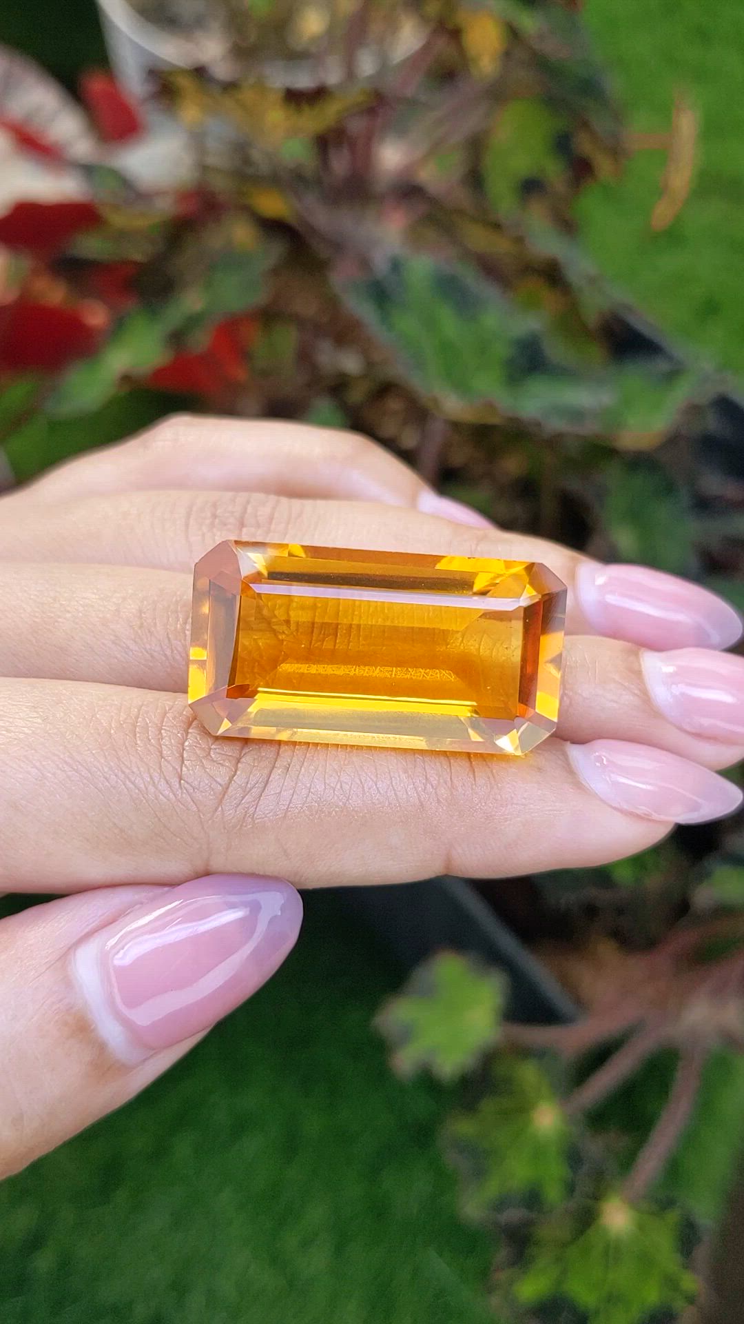 50.68 Ct. Orangish Yellow Citrine from Ceylon (Sri Lanka) Size Video