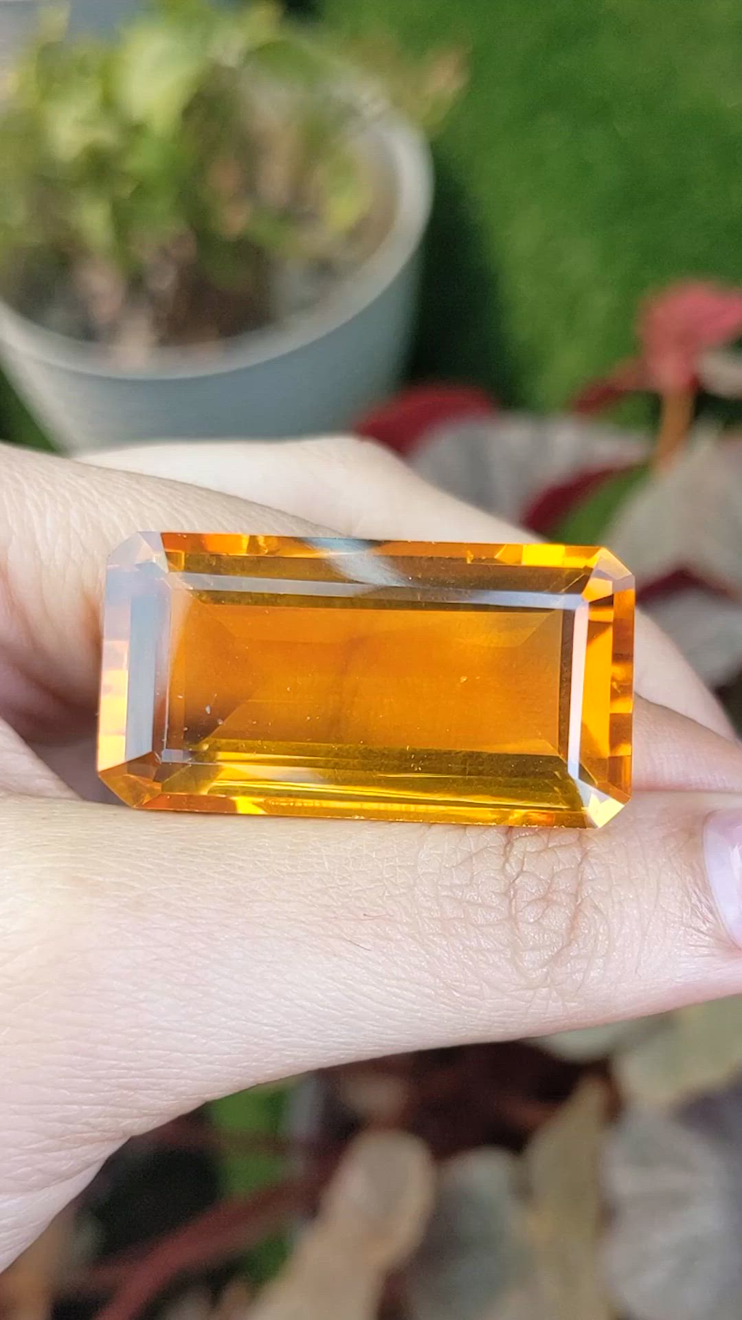 71.38 Ct. Orangish Yellow Citrine from Ceylon (Sri Lanka) Size Video