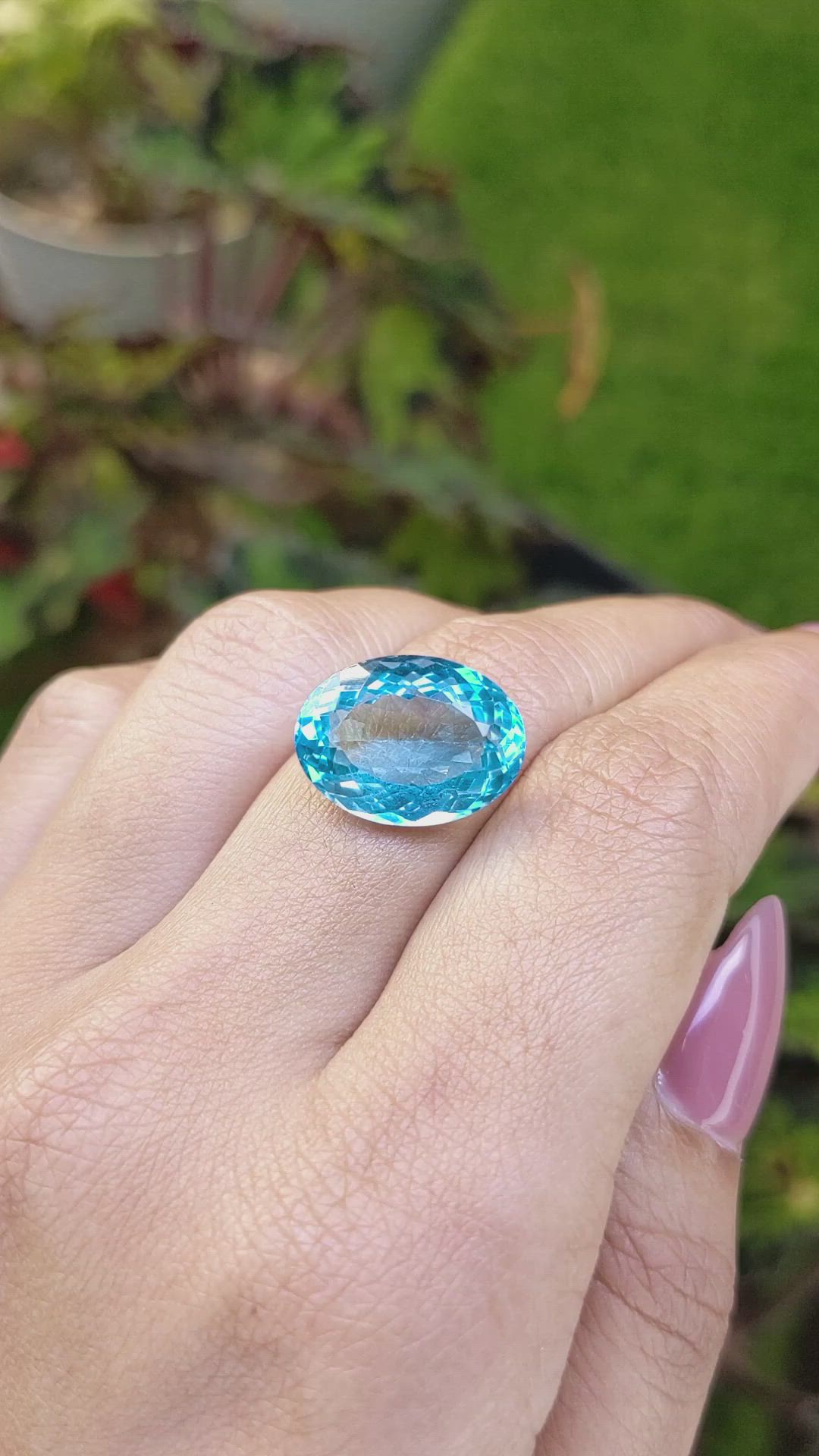 12.76 Ct. Swiss Blue Topaz from Ceylon (Sri Lanka) Size Video