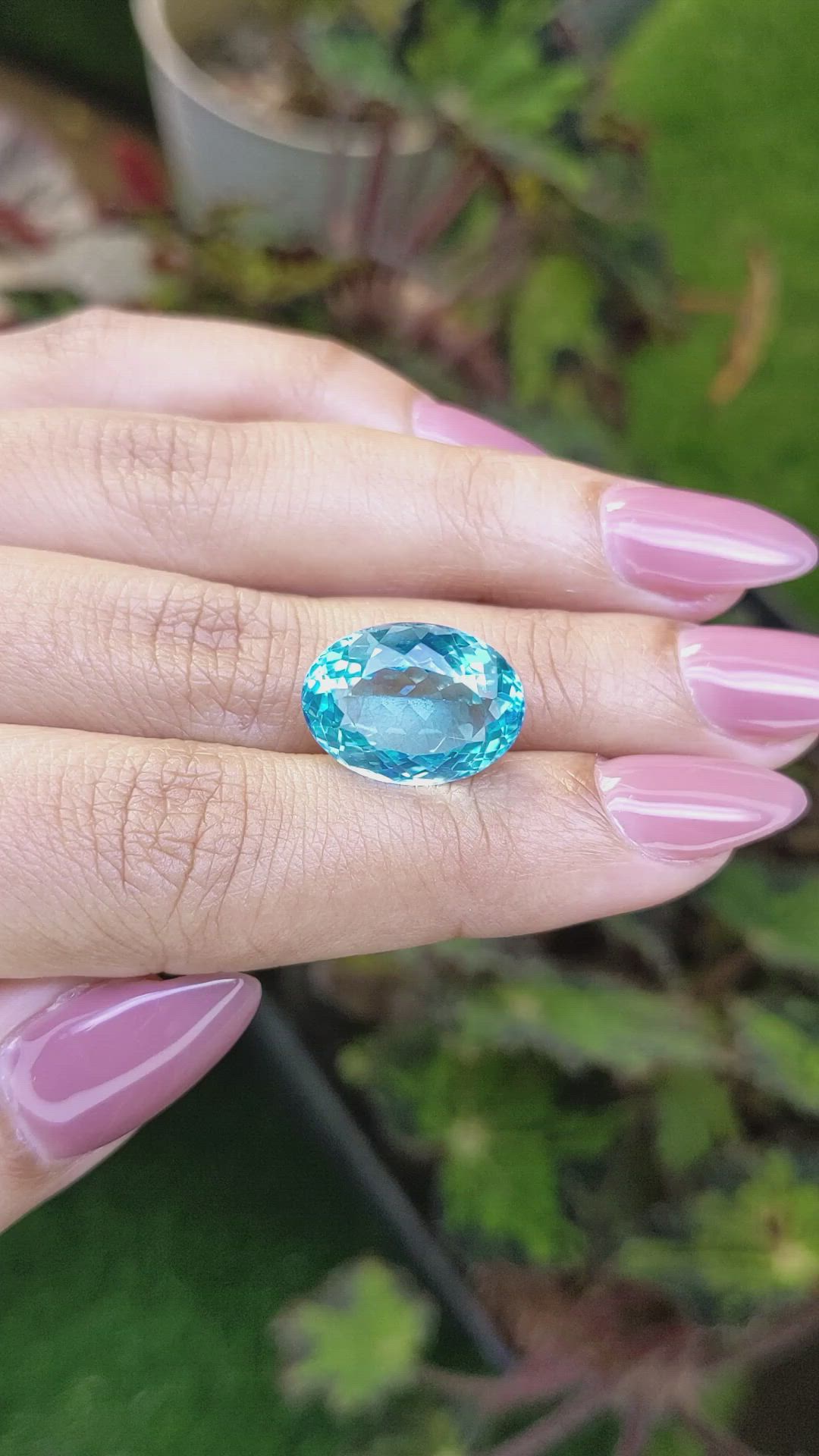 12.76 Ct. Swiss Blue Topaz from Ceylon (Sri Lanka) Size Video