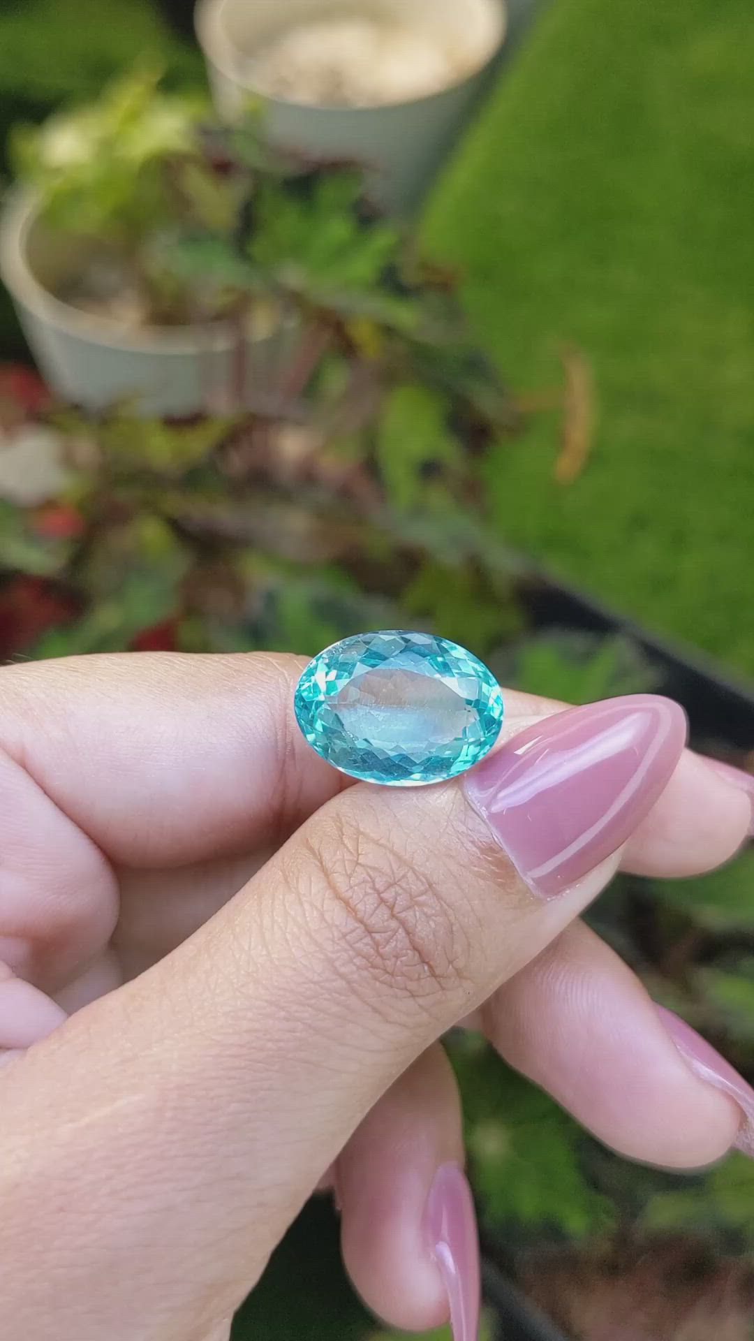 12.76 Ct. Swiss Blue Topaz from Ceylon (Sri Lanka) Size Video