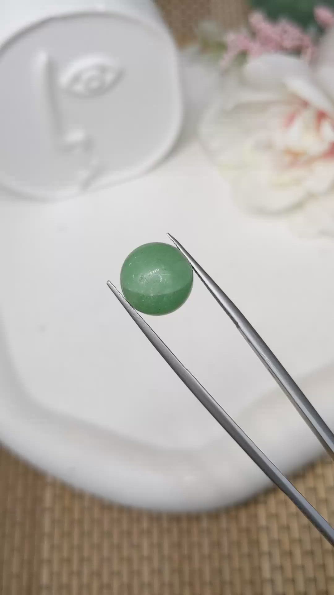 12.26 Ct. Green Jade from Burma (Myanmar) Size Video
