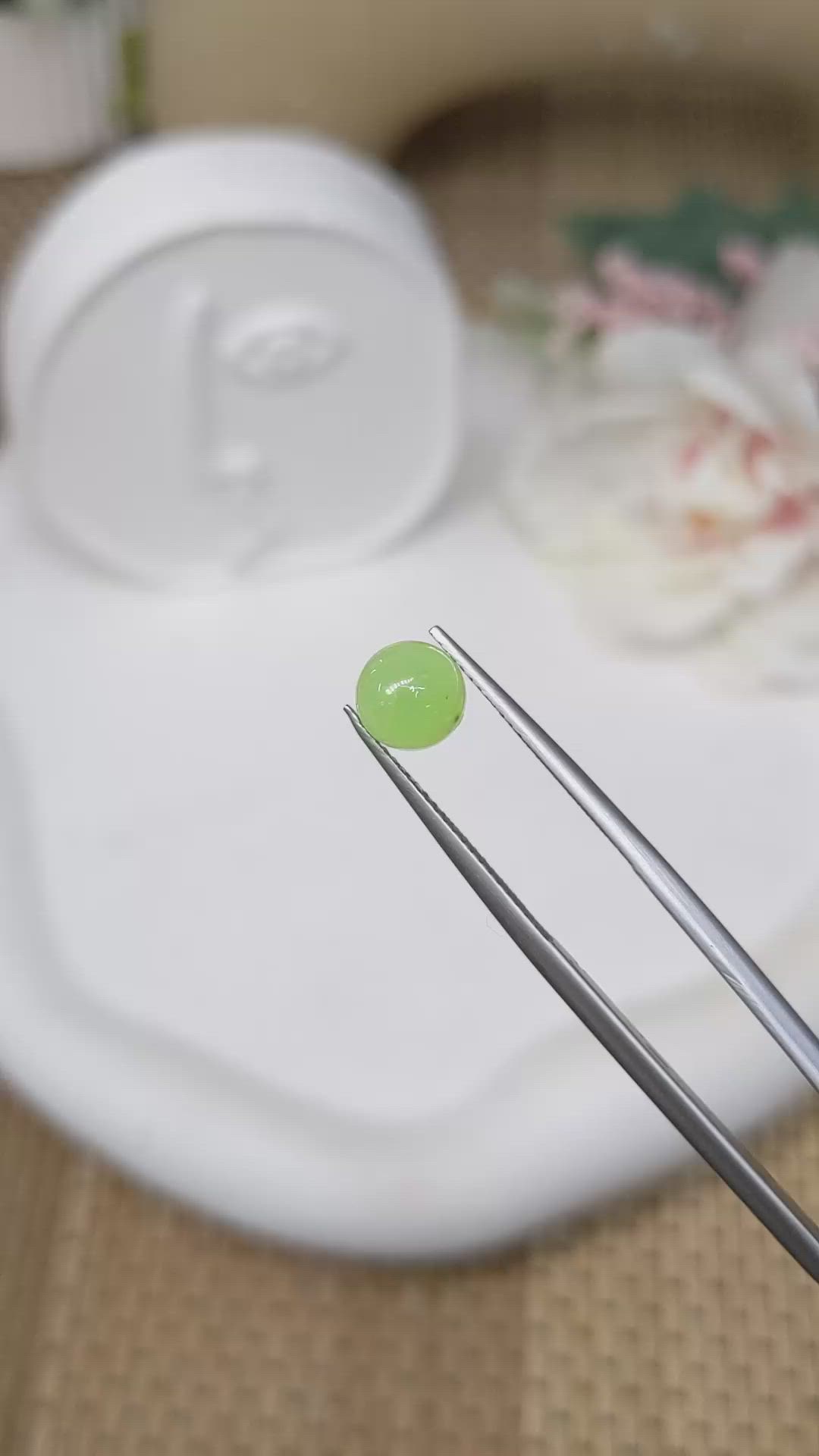 1.78 Ct. Green Cabochon Jade from Burma (Myanmar) Size Video