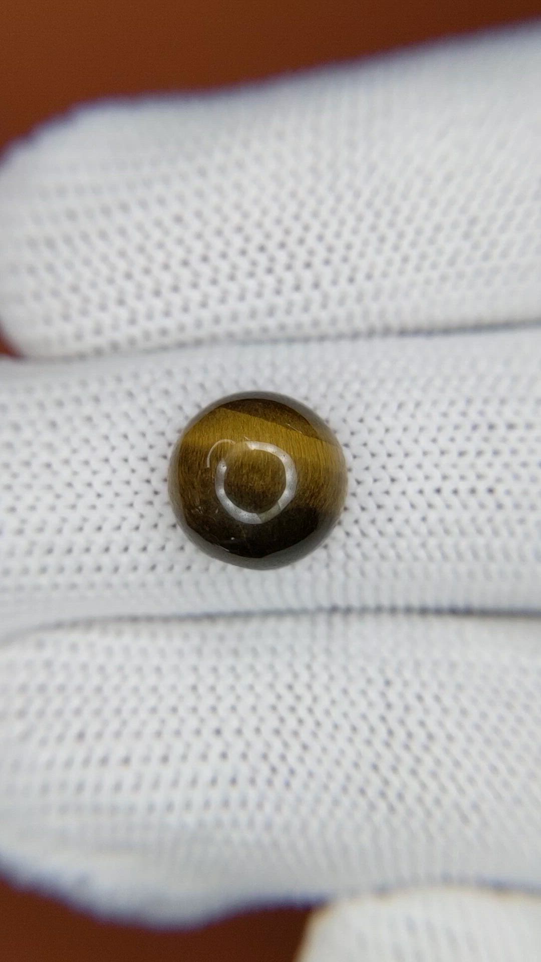 4.19 Ct. Cabochon Tiger's Eye from Ceylon (Sri Lanka) Size Video