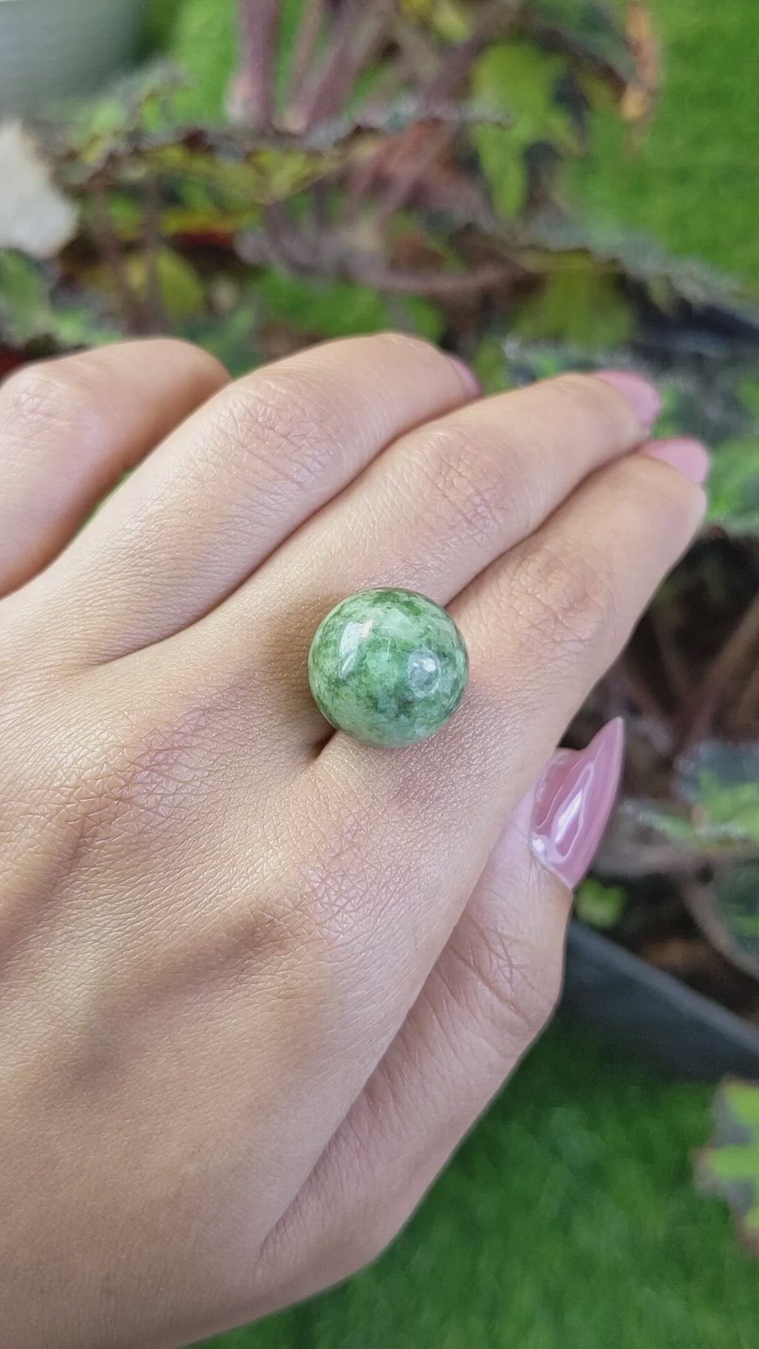 23.64 Ct. Green Jade from Burma (Myanmar) Size Video