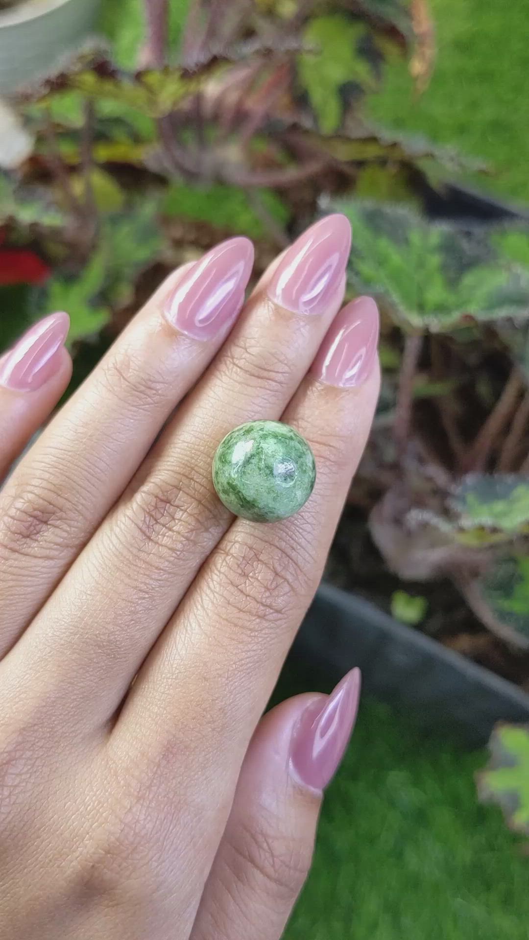 23.64 Ct. Green Jade from Burma (Myanmar) Size Video